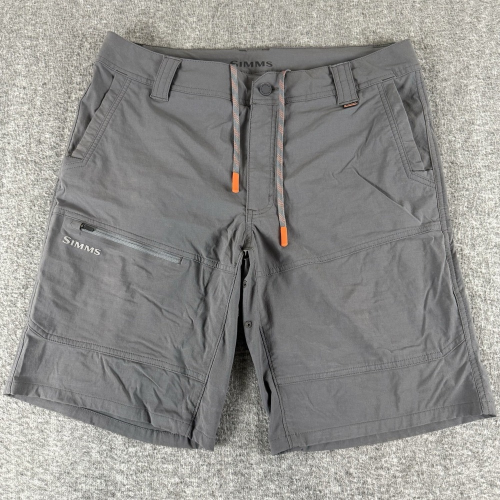 Simms Fishing Shorts Mens 34 W Gray Stretch Outdoor Hiking Performance